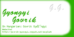 gyongyi govrik business card